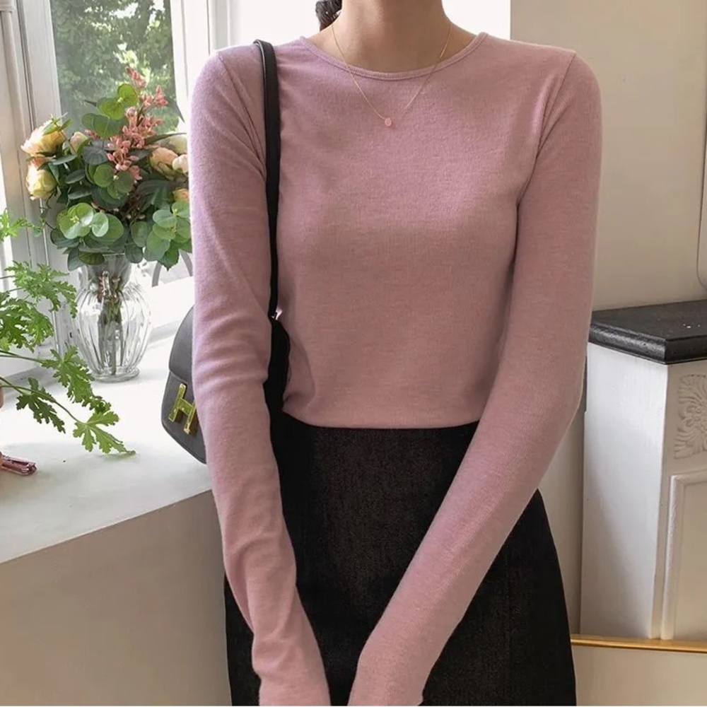 Cherrykoko long sleeve soft touch t-shirt, made in Korea